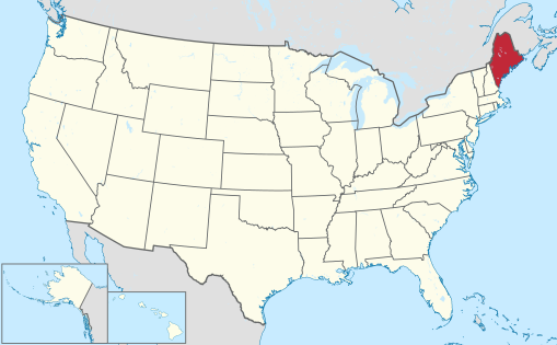 Расположение штата на карте США