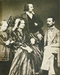 Евгения Петровна с мужем и двумя сыновьями, Леонидом и Валерианом (1847)