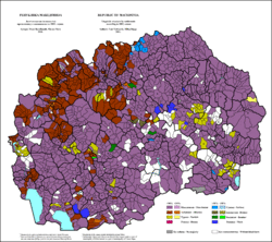 Языковая карта Северной Македония 2002 года