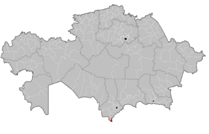 Мактааральский район на карте