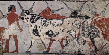 Рисунок скотоводства из гробницы, ок. 1400 года до н. э.