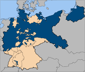 Свободное государство Пруссия (синим) в пределах Германии во время Веймарской республики