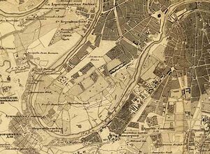 Колодец и ручей Вавилон на фрагменте карты 1880 года.