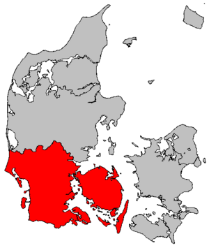 Южная Дания на карте