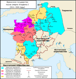 Франкское государство после смерти Хлодвига I (511—524 годы)