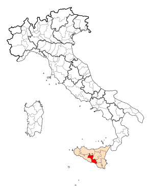 Провинция Кальтаниссетта на карте