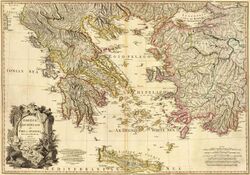 ‎Карта Греции, нарисованная в 1791 году Уильямом Фаденом, в масштабе 1,350,000