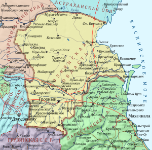 Грозненская область на карте