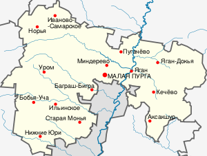 Малопургинский район на карте