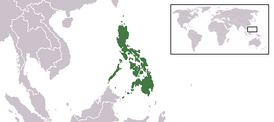 Местоположение Филиппин в Азии
