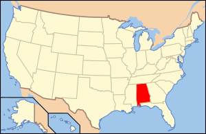 Округ Ламар, штат Алабама на карте