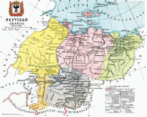 Якутская область на карте