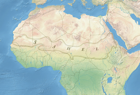 Местоположение Сахеля в Африке