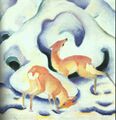 Франц Марк Косули на снегу, 1911