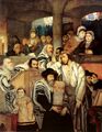 Маурики Готлиб. «Молитва в синагоге на Йом Кипур»