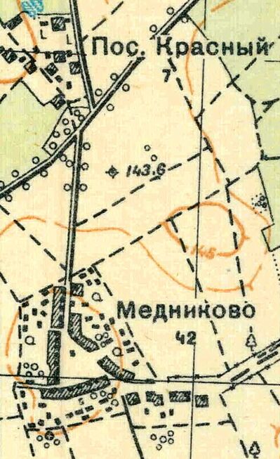 План деревни Медниково. 1931 год