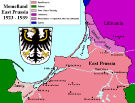 Карта Мемельланда и Восточной Пруссии