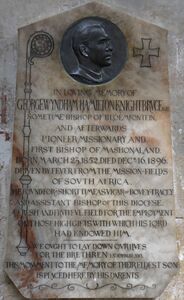 Мемориальная табличка Джорджу Найт-Брюсу, первому епископу Машоналенда