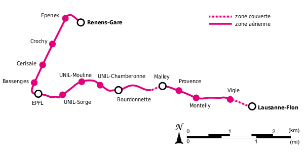 Metro Lausanne M1 2009 Trace.svg