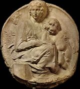 Микеланджело. Тондо Питти. 1503—1505. Мрамор