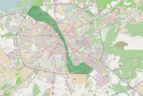 Схема водно-зелёного диаметра на карте Минска