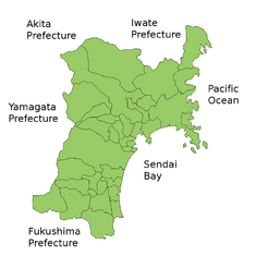 Карта префектуры Мияги