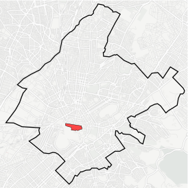 Расположение на карте Афин