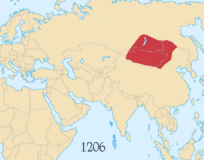 Расширение Монгольской империи с 1206 по 1294 гг.