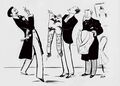 Карикатура на примерку одежды у «Charvet Place Vendôme», одного из лучших французских ателье, 1903 г.