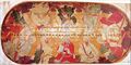 Это большая фреска, расположенная на потолке Зала королей Альгамбры, которая, возможно, изображает первых десяти султанов династии Насридов. Это готическая картина конца XIV века кисти художника-христианина из Толедо[7][8]