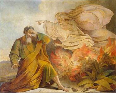 «Бог является Моисею в купине неопалимой» (роспись Исаакиевского собора, 1848)
