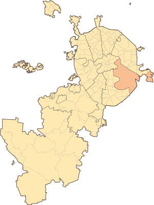Юго-Восточный административный округ (ЮВАО) на карте