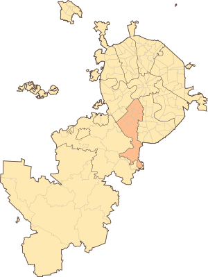 Юго-Западный административный округ (ЮЗАО) на карте