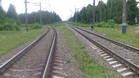 Расхождение линий к посту со стороны станции Наугольный: ветви №№ 3 и 4.