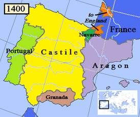 Наварра и другие государства на Пиренейском полуострове в 1400 году