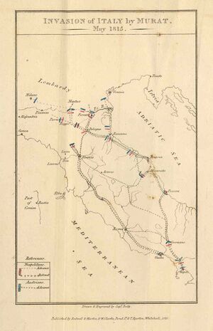Карта военных действий Австро - неаполитанской войны 1815 г.