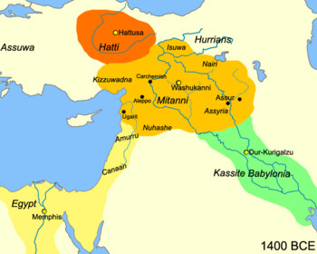 Амурру к северу от Ханаана в XV веке до н. э.