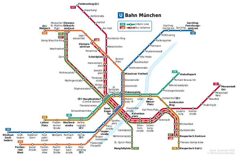 Сеть линий Мюнхенского метро