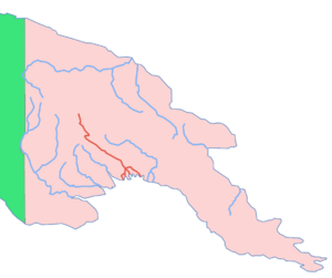 Красным обозначена река Кикори