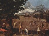 Лето (Руфь на поле Вооза). Около 1660—1664, холст, масло, 118 × 160 см. Лувр