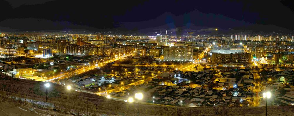 Панорама ночного Красноярска