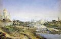 «Вид от набережной Москвы-реки на храм Христа Спасителя и Каменный мост», (ранее 1875) — частное собрание.