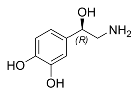 Noradrenaline chemical structure.png