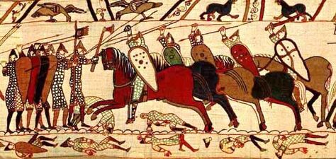 Эпизод битвы при Гастингсе — атака конницы Вильгельма на строй саксонских хускарлов