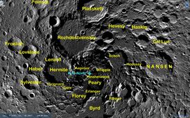 Кратеры в окрестностях Северного полюса Луны
