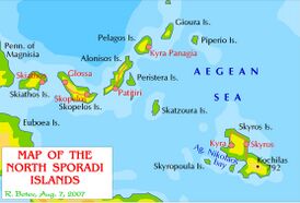 Архипелаг Северные Спорады на карте Греции