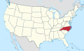 Северная Каролина на карте США