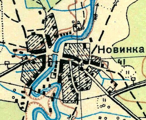 План деревни Новинка. 1931 год