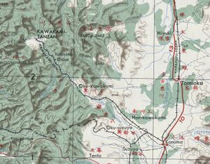Novoaleksandrovka - Sinegorsk railway map 1947.jpg