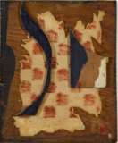 Untitled (Chessman), 1941, collage, oil, paper and wood on plywood